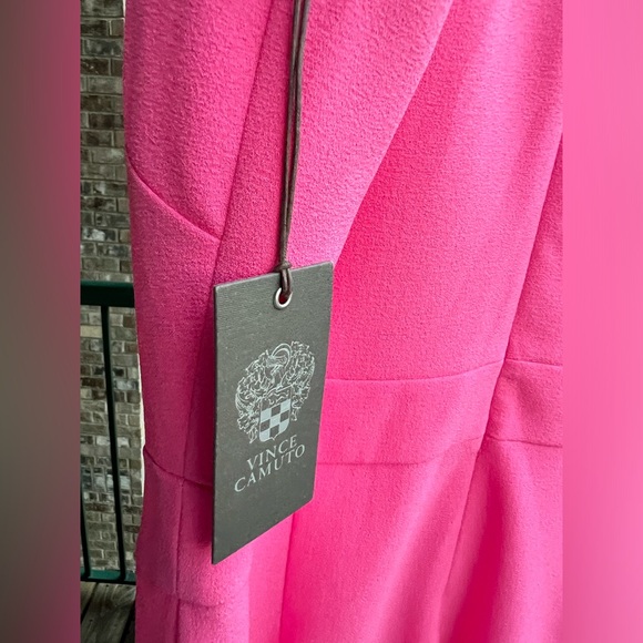 ๐ ๐บ Vince Camuto Fuchsia Halter Jumpsuit with Bow Party Wedding Chic Size 12 NWT - Picture 13 of 15